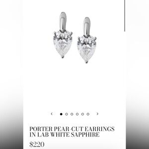 Porter Silver and White Sapphire Teardrop Earrings